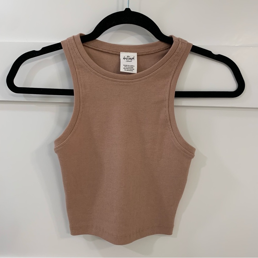 Tilly’s FULL TILT Essentials High Neck Womens Tank Top XS light brown
